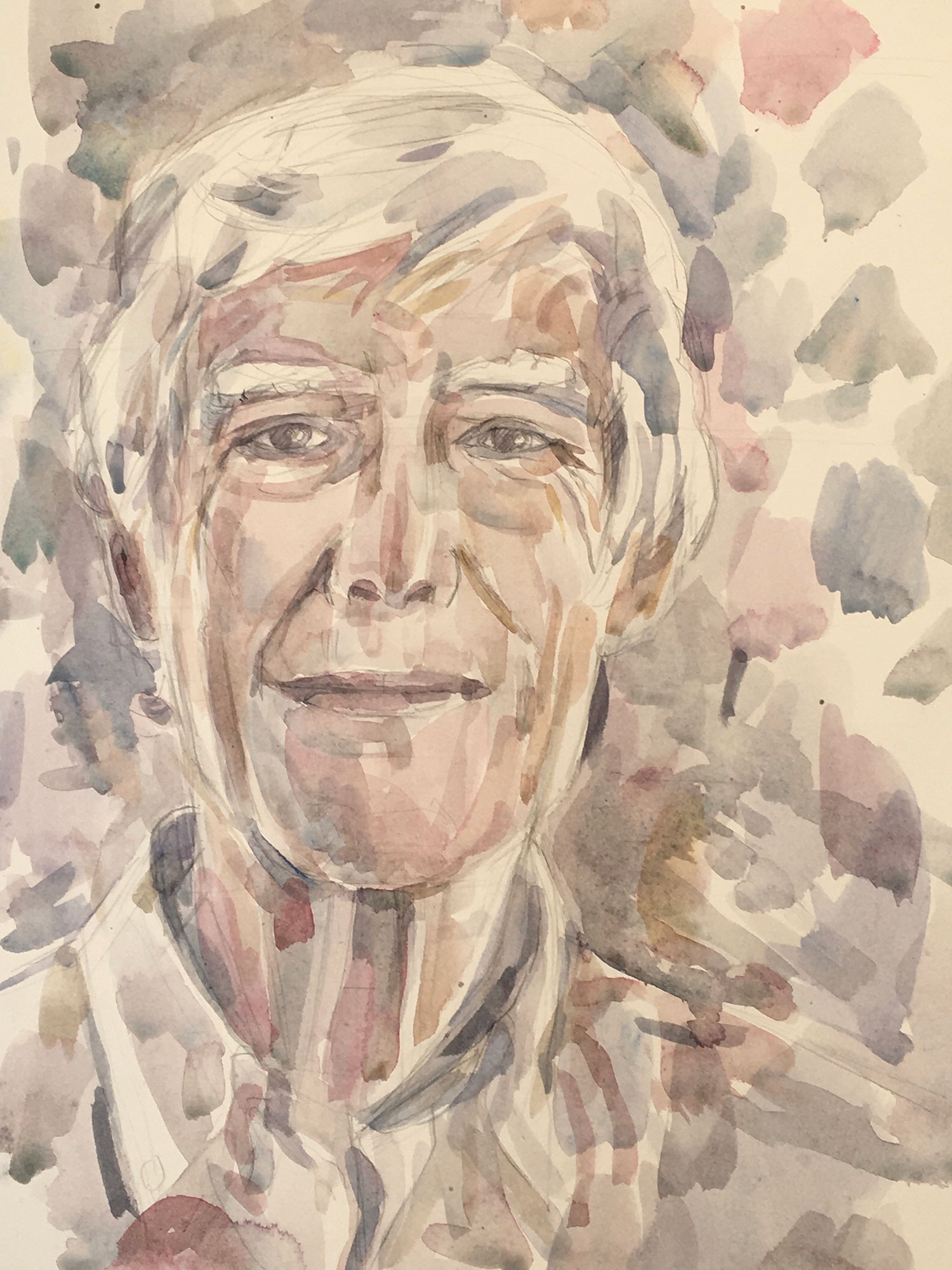 Smiling, pencil and watercolour, A3, 2018 Smiling, pencil and watercolour, A3, 2018