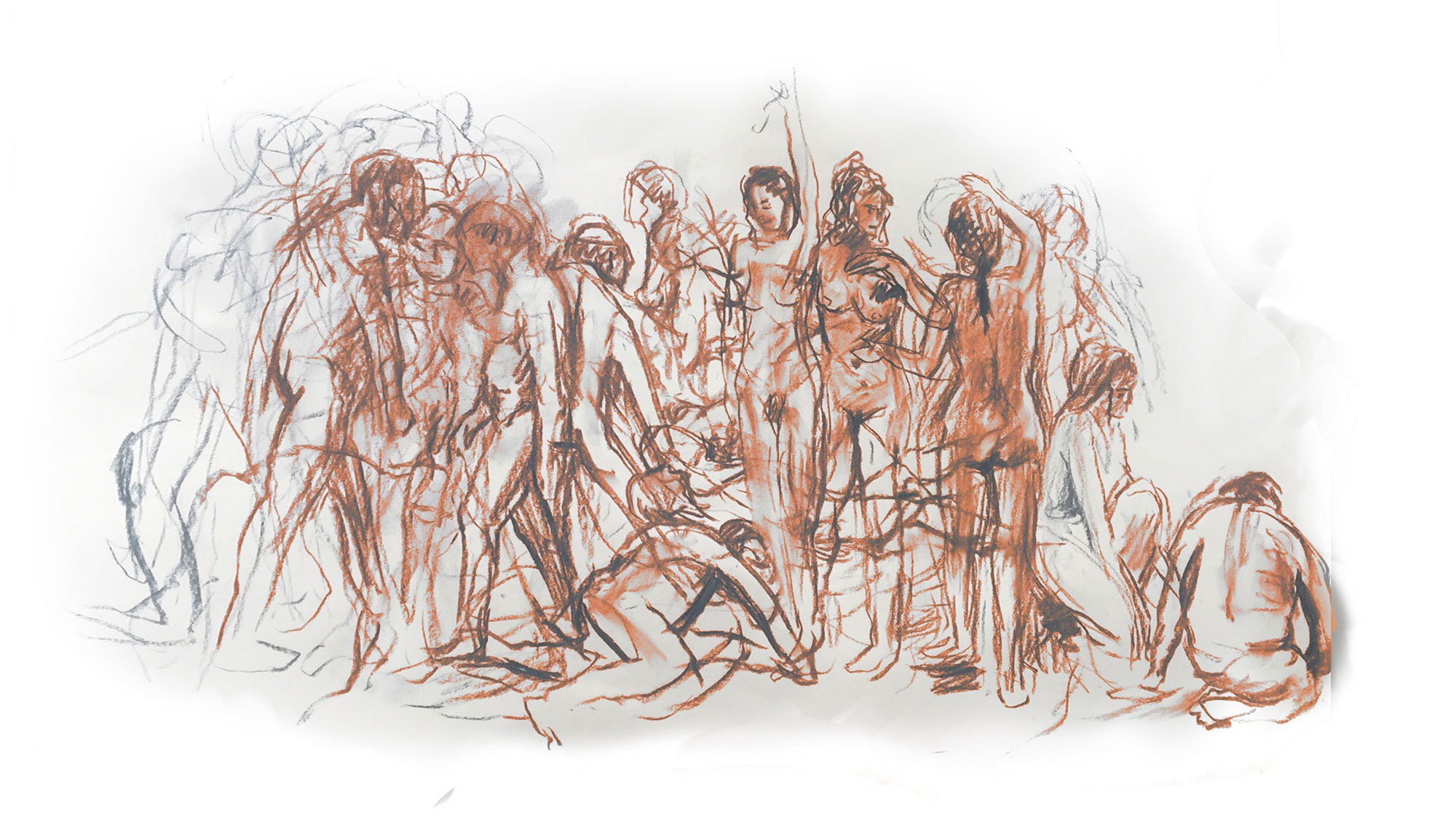 Life drawing of model in motion, A3, chalk pastels & charcoal Life drawing of model in motion, A3, chalk pastels & charcoal