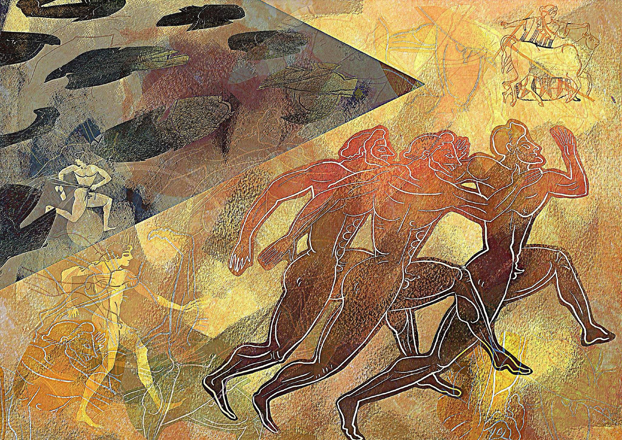 Running, A4, Digital media based on drawings done in British Museum Running, A4, Digital media based on drawings done in British Museum