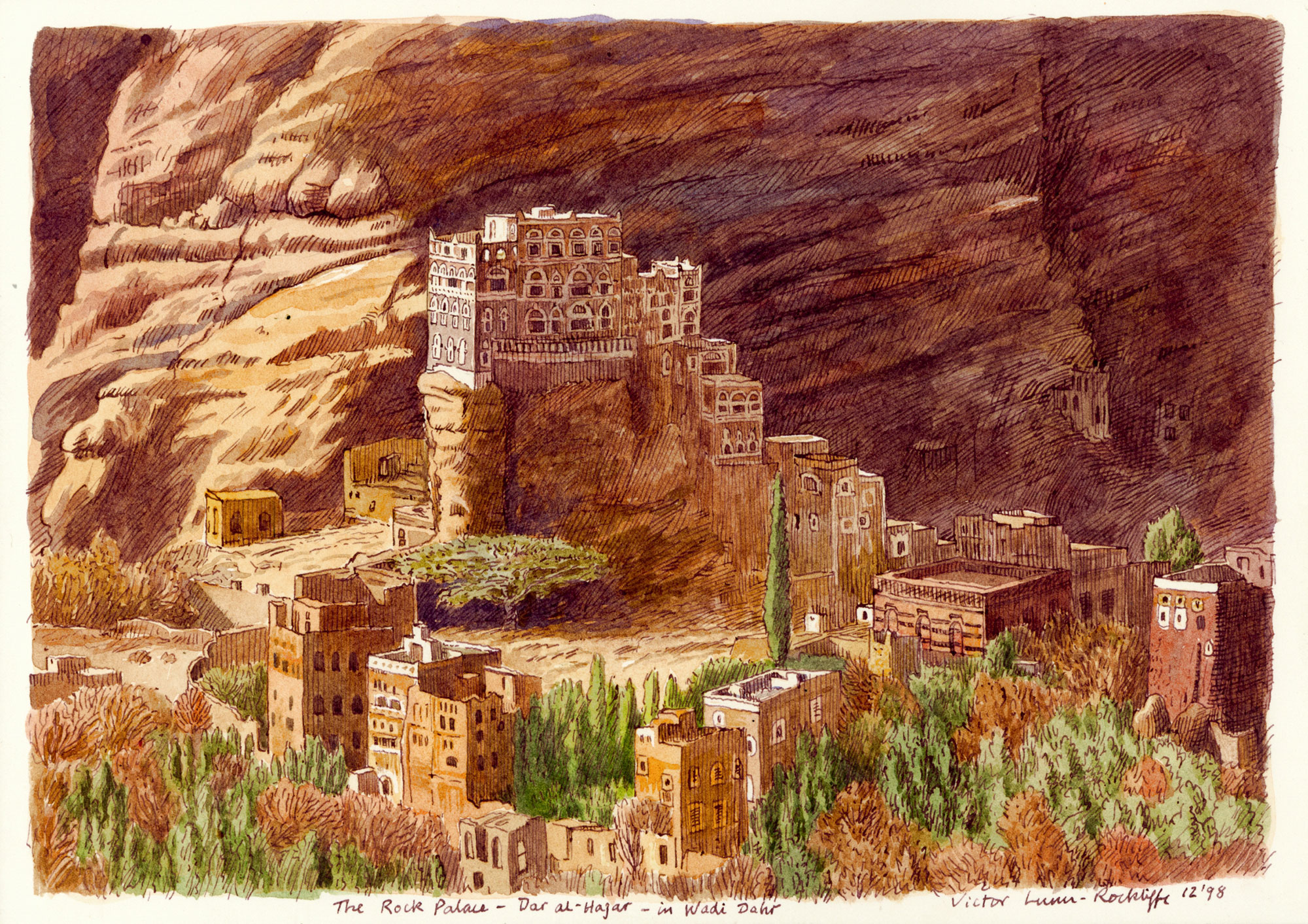 Yemen, The Rock Palace, Dar al Hajar, in Wadi Dhahr, near Sana’a Yemen, The Rock Palace, Dar al Hajar, in Wadi Dhahr, near Sana’a
